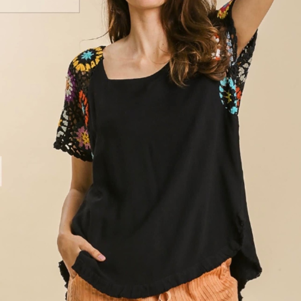 Crocheted sleeve top
